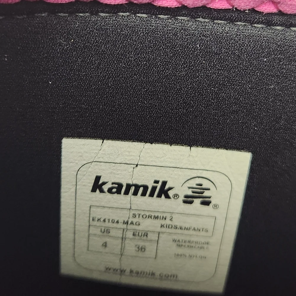 Kamik Stormin 2 Pentaswirl‎ Waterproof Insulated Snow Boots Size 4 Pink Floral